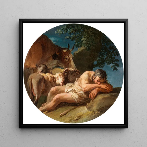 The Sleeping Shepherd - Christian Wilhelm Ernst Dietrich — wall display of the artwork