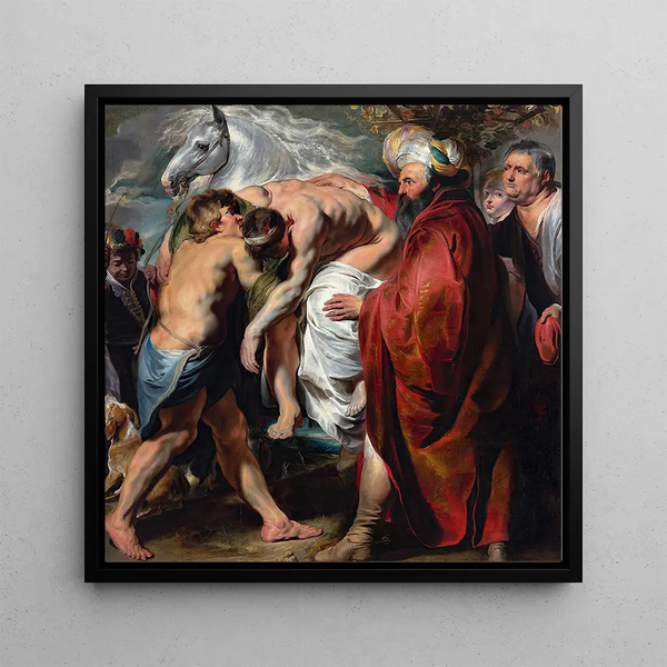 The Good Samaritan - Jacob Jordaens — framed artwork on a wall