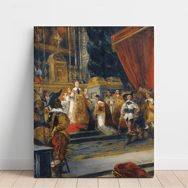 Reproduction of the painting The Cardinal Richelieu Saying the Mass in the Chapel of the Palais Royal - Eugène Delacroix