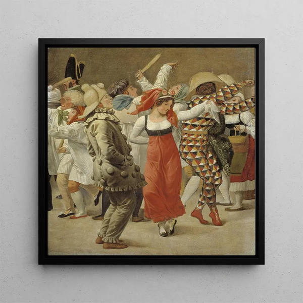 Le Carnaval à Rome, fragment - Christoffer Wilhelm Eckersberg — framed artwork on a wall
