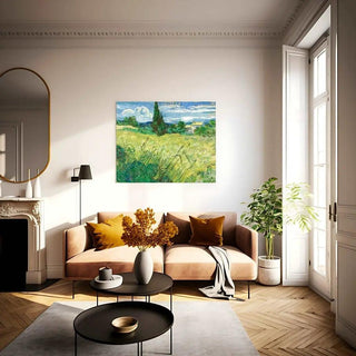 Le Champ de blé vert avec cyprès - Vincent Van Gogh | Reproduction Tableau Décoration murale affiche copie