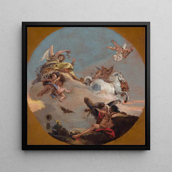 The Chariot of Aurora - Giovanni Battista Tiepolo — framed artwork on a wall