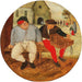 The Big Peasant and the Merchant - Pieter Brueghel the Younger — displayed in an interior