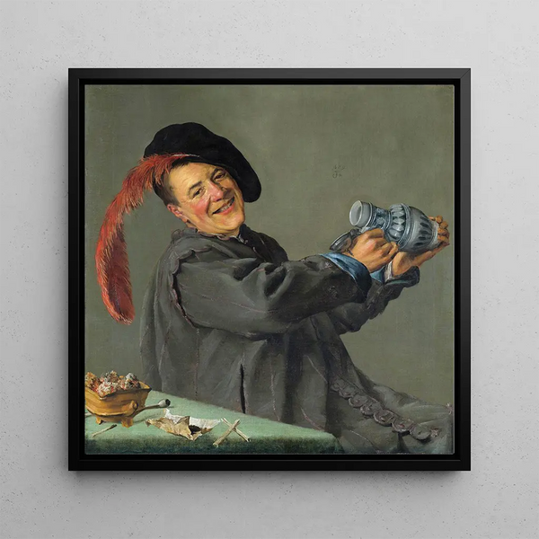 The Joyful Drinker - Judith Leyster — framed artwork on a wall