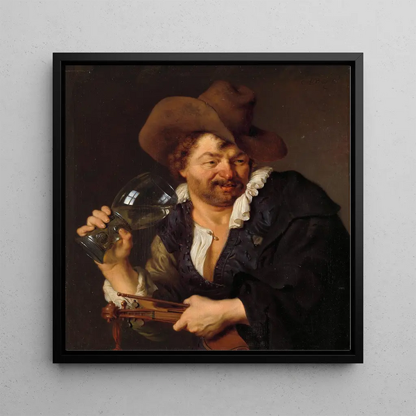 The Joyful Violinist - Ary de Vois — framed artwork on a wall