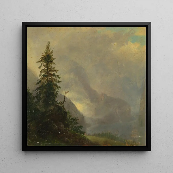 The Koenigsee near Berchtesgaden in Bavaria - Frederic Edwin Church — framed artwork on a wall