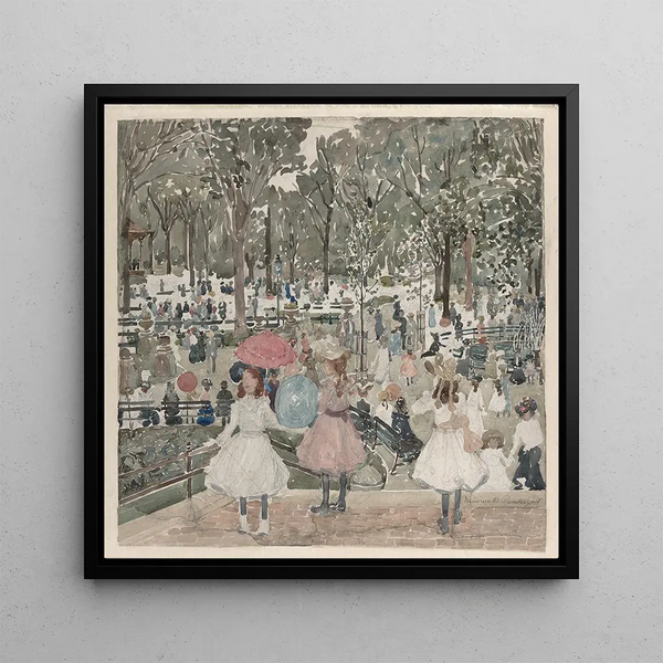 Le Mall, Central Park - Maurice Prendergast — framed artwork on a wall