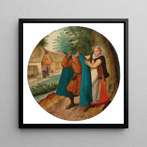 The Blue Coat - Pieter Brueghel the Younger — framed artwork on a wall