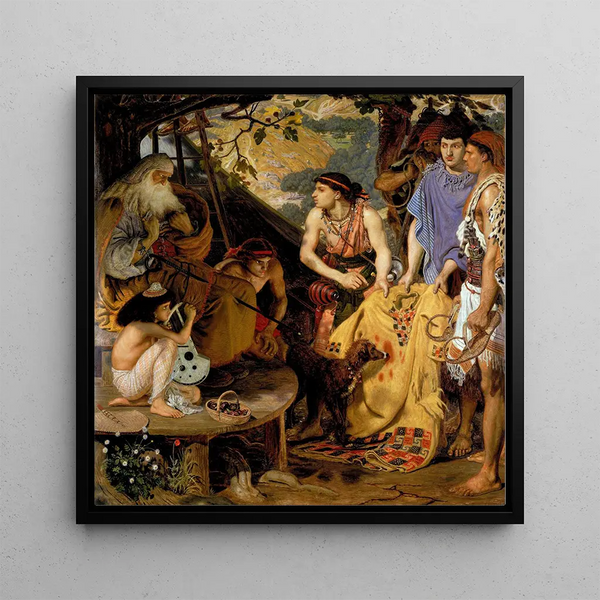 The Multicolored Coat - Ford Madox Brown — framed artwork on a wall