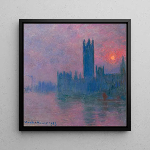 Reproduction of the painting The Parliament, Sunset - Claude Monet