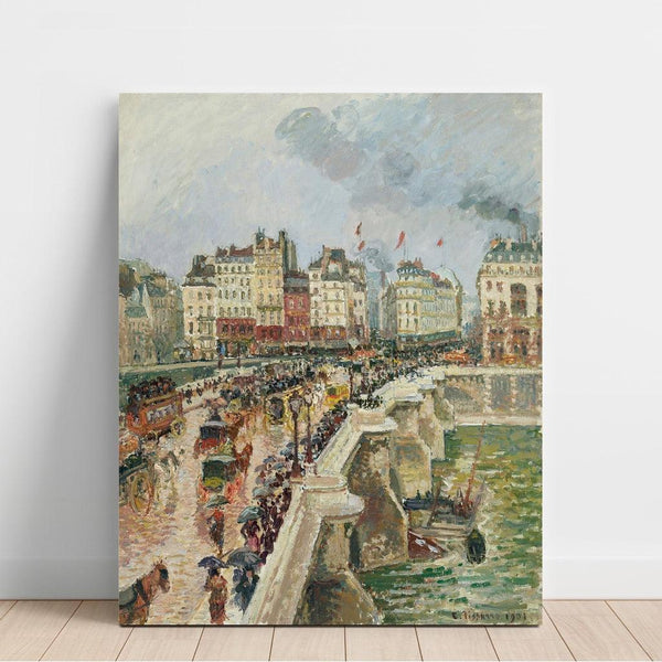 Reproduction of the painting of Le Pont-Neuf, Après-Midi de Pluie - Camille Pissarro