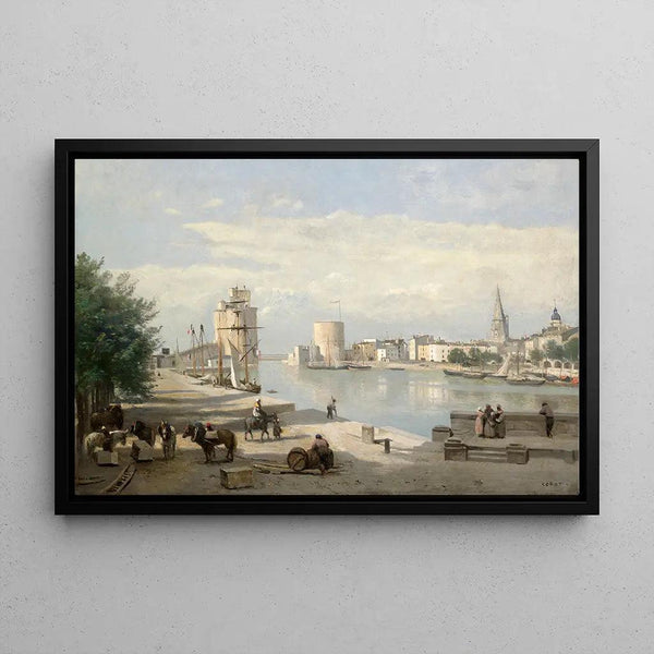 Reproduction of the painting of The Port of La Rochelle by Jean-Baptiste-Camille Corot