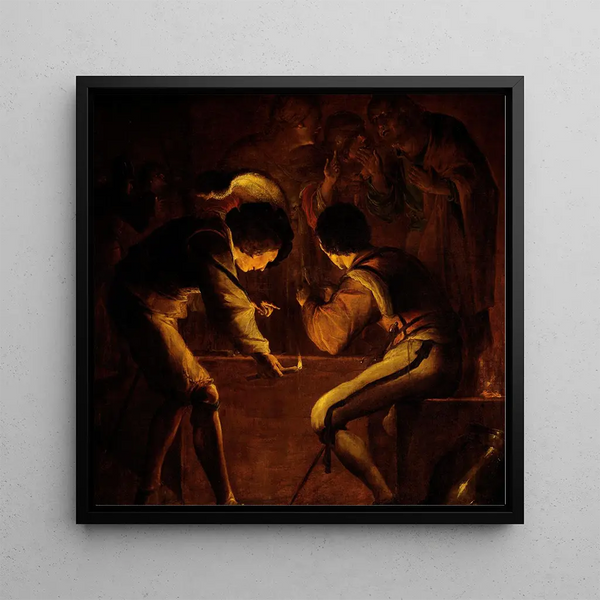 The Denial of Saint Peter - Leonaert Bramer — framed artwork on a wall