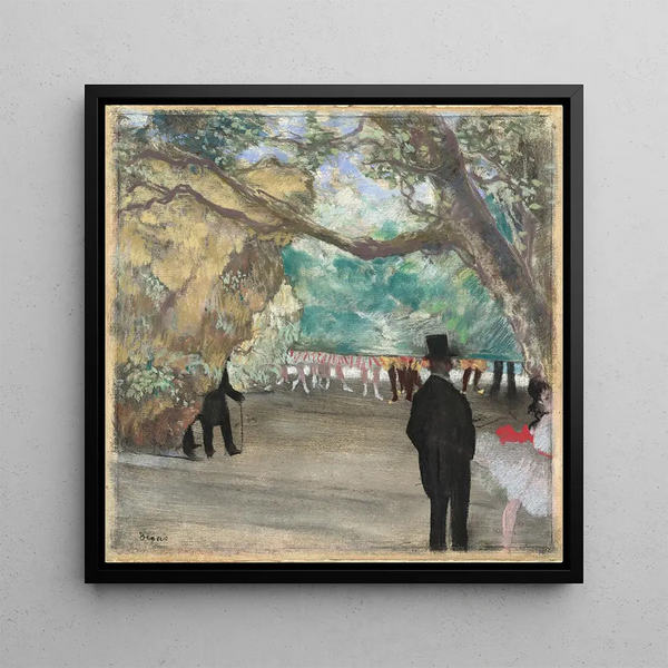 The Curtain - Edgar Degas — framed artwork on a wall