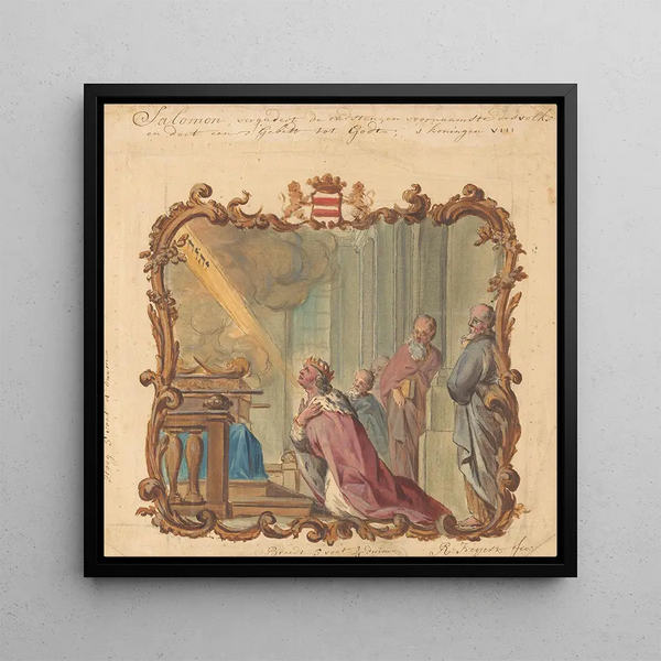 The King Solomon praying to God Kon I vs 8 - Rienk Keyert — framed artwork on a wall