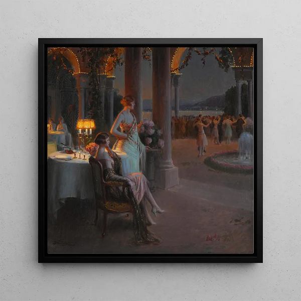 The Evening on the Terrace - Delphin Enjolras — framed artwork on a wall