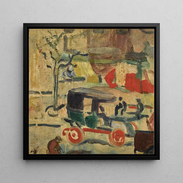 The Taxi Boulevard Paris - Louis Valtat — framed artwork on a wall