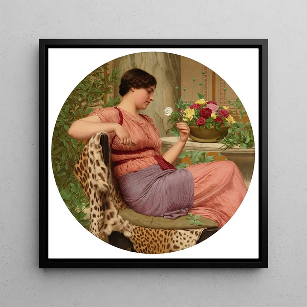 The Time of Roses - John William Godward — framed artwork on a wall