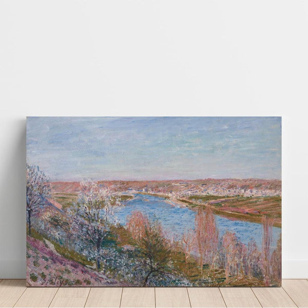 Reproduction of the painting of The Village of Champagne at Sunset, April - Alfred Sisley