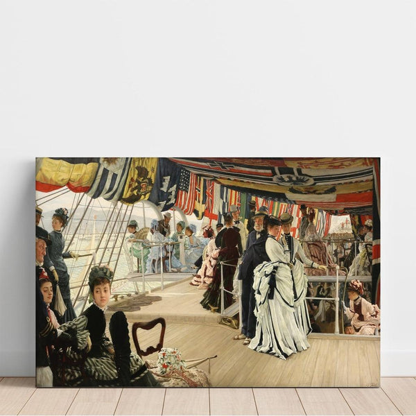 Reproduction of the painting The ball on board the ship - James Tissot