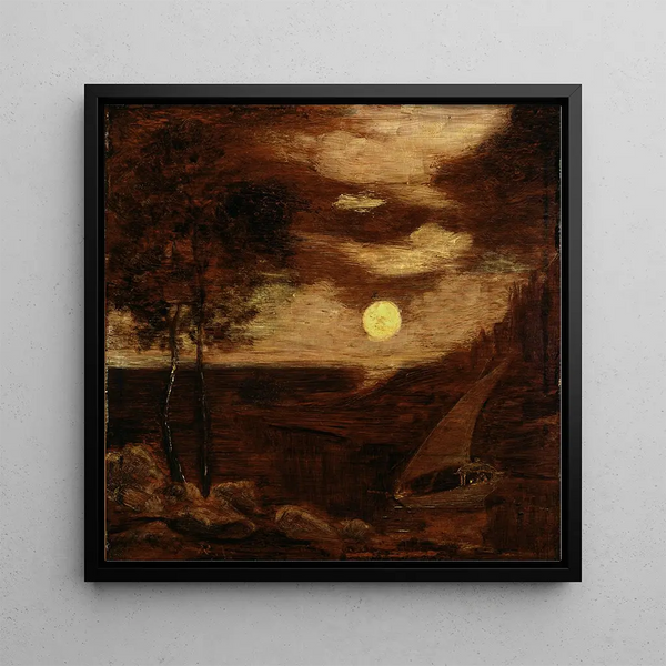 The Lovers' Boat - Albert Pinkham Ryder — framed artwork on a wall
