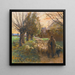 The shepherd and his flock in the evening - Lon Augustin Lhermitte — framed artwork on a wall