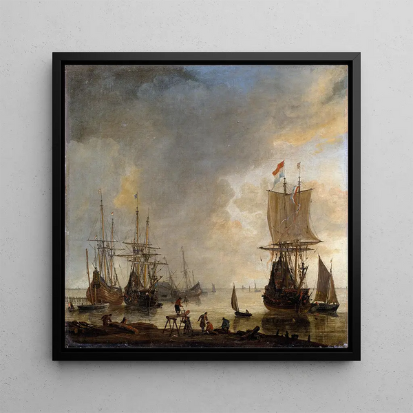 The shipyard in Amsterdam - Reinier Nooms — framed artwork on a wall