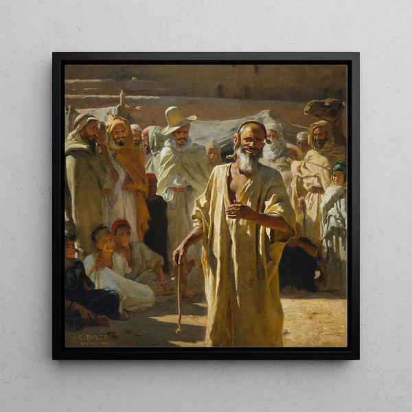 The snake charmer - Étienne Dinet — framed artwork on a wall