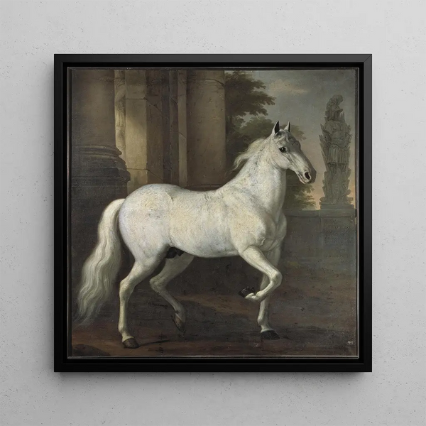 The horse of Charles XI, Brilliant - David Klöcker Ehrenstrahl — framed artwork on a wall