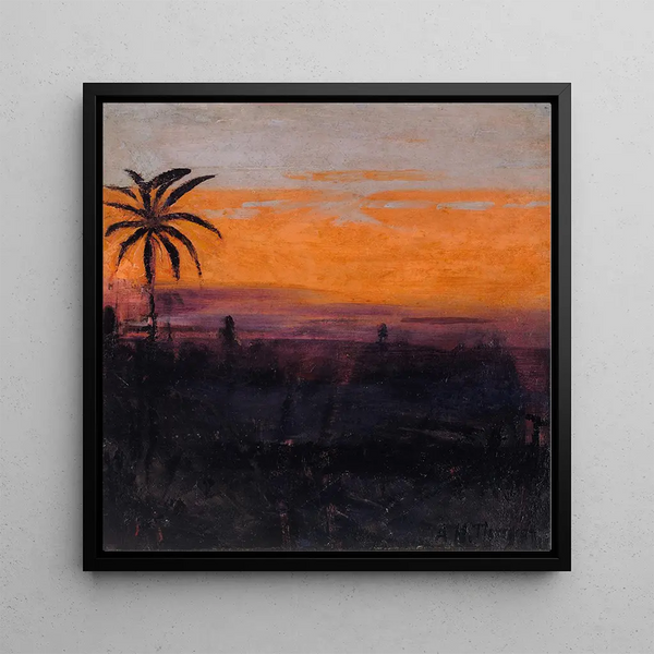 The simulated sky by pink flamingos, study for a book on coloration in the animal kingdom - Abbott Handerson Thayer — framed artwork on a wall