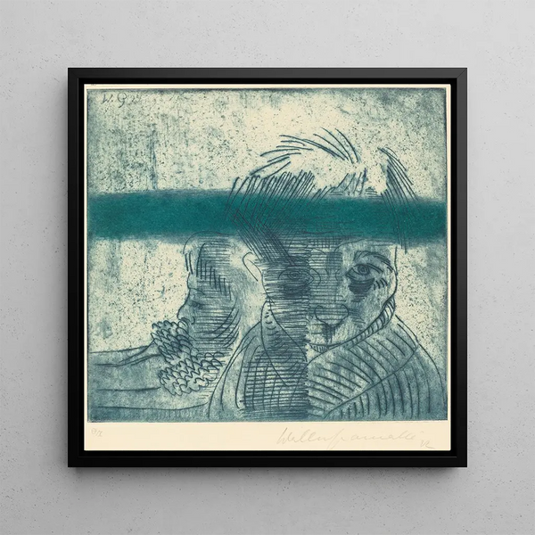 The couple - Walter Gramatt — framed artwork on a wall