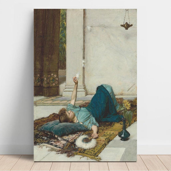 Reproduction of the painting The gentle idleness - John William Waterhouse