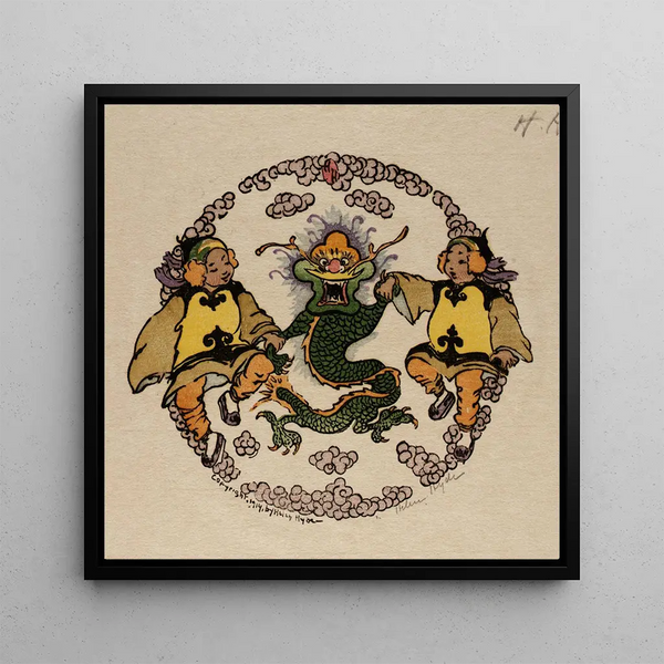 The Furious Dragon - Helen Hyde — framed artwork on a wall