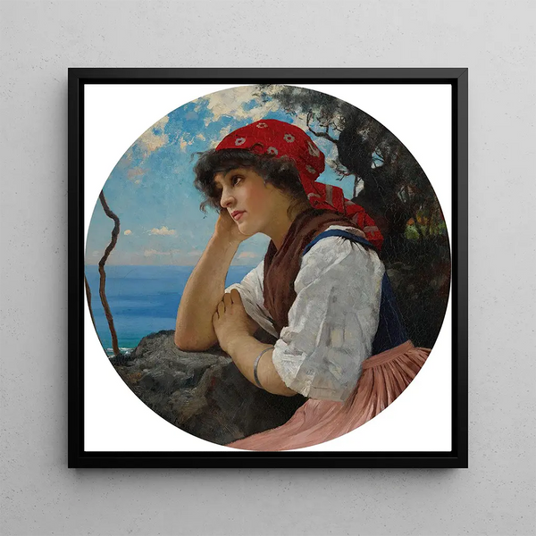 The red scarf - Charles Sprague Pearce — framed artwork on a wall