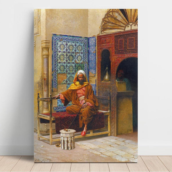 Reproduction of the painting The smoker - Ludwig Deutsch