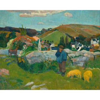 Le gardien de porcs - Paul Gauguin | Reproduction Tableau Décoration murale affiche copie