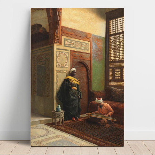 Reproduction of the painting The Qanun Player - Ludwig Deutsch