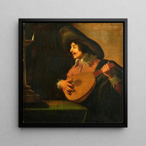 The lute player - Jan Van Bijlert — framed artwork on a wall
