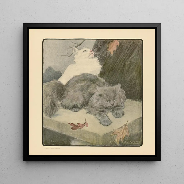 The Book of the Cat pl 5 - Elizabeth Fearne Bonsall — framed artwork on a wall