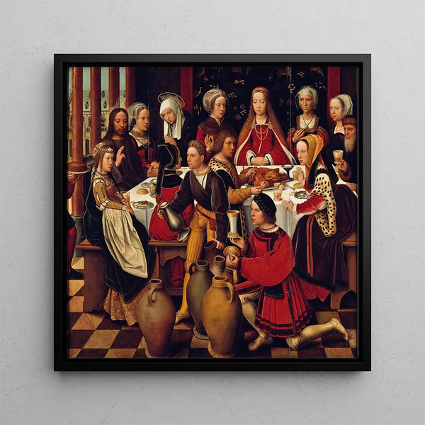 The Marriage at Cana - Ambrosius Benson — framed artwork on a wall