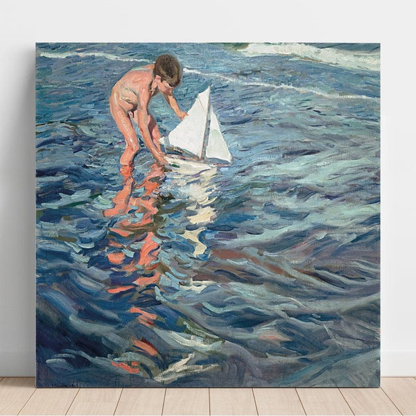 Reproduction of the painting The Little Sailboat - Joaquín Sorolla