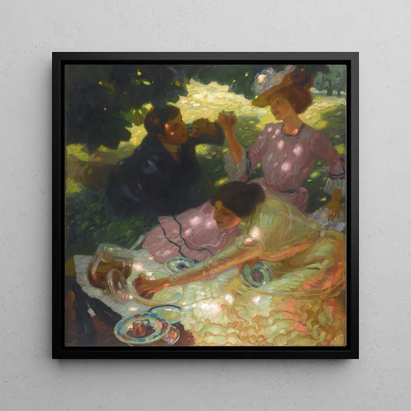 The picnic - Leo Putz — framed artwork on a wall