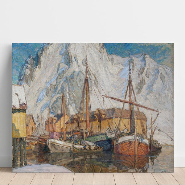 Reproduction of the painting The port of Svolvær, Lofoten - Anna Boberg