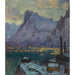 Reproduction of the painting of the port of Svolvær at the height of the fishing season, study of the Lofoten - Anna Boberg