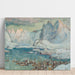Reproduction of the painting of the port of Svolvær at the height of the fishing season, study of the Lofoten #2 - Anna Boberg