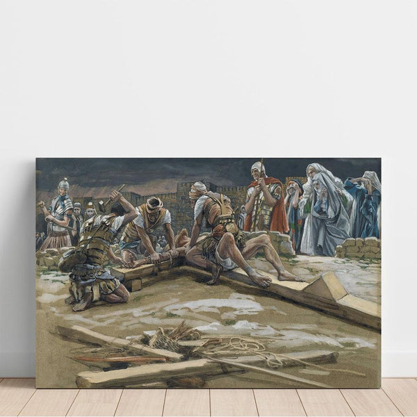 Reproduction of the painting The First Nail - James Tissot