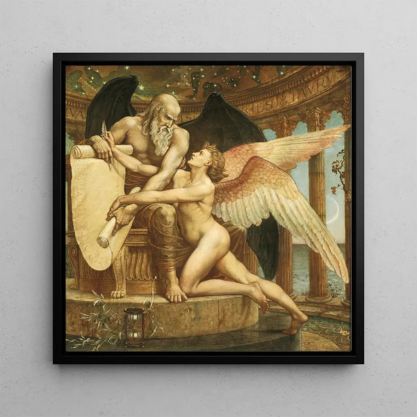 The Scroll of Destiny - Walter Crane — framed artwork on a wall