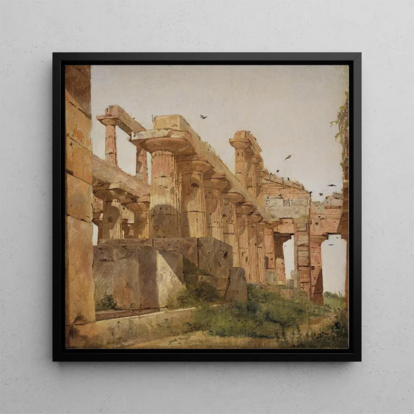 The Temple of Hera at Paestum, Italy - Jürgen Roed — framed artwork on a wall