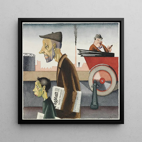 The exhausting work - Georg Scholz — framed artwork on a wall