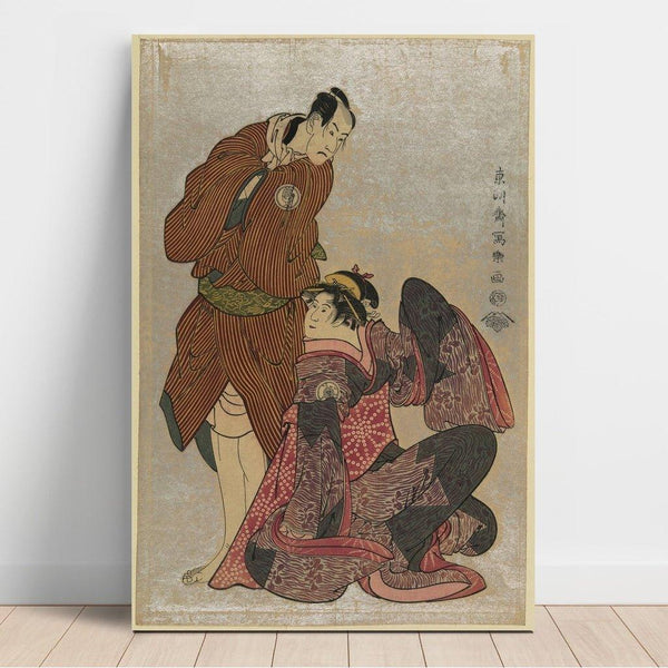 The Third Bando Hikosaburo as Chomemon, and the Fourth Iwai Hanshiro as Shinanoya Ohan - Toshusai Sharaku